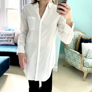 Soft Surroundings White Tunic Length Shirt